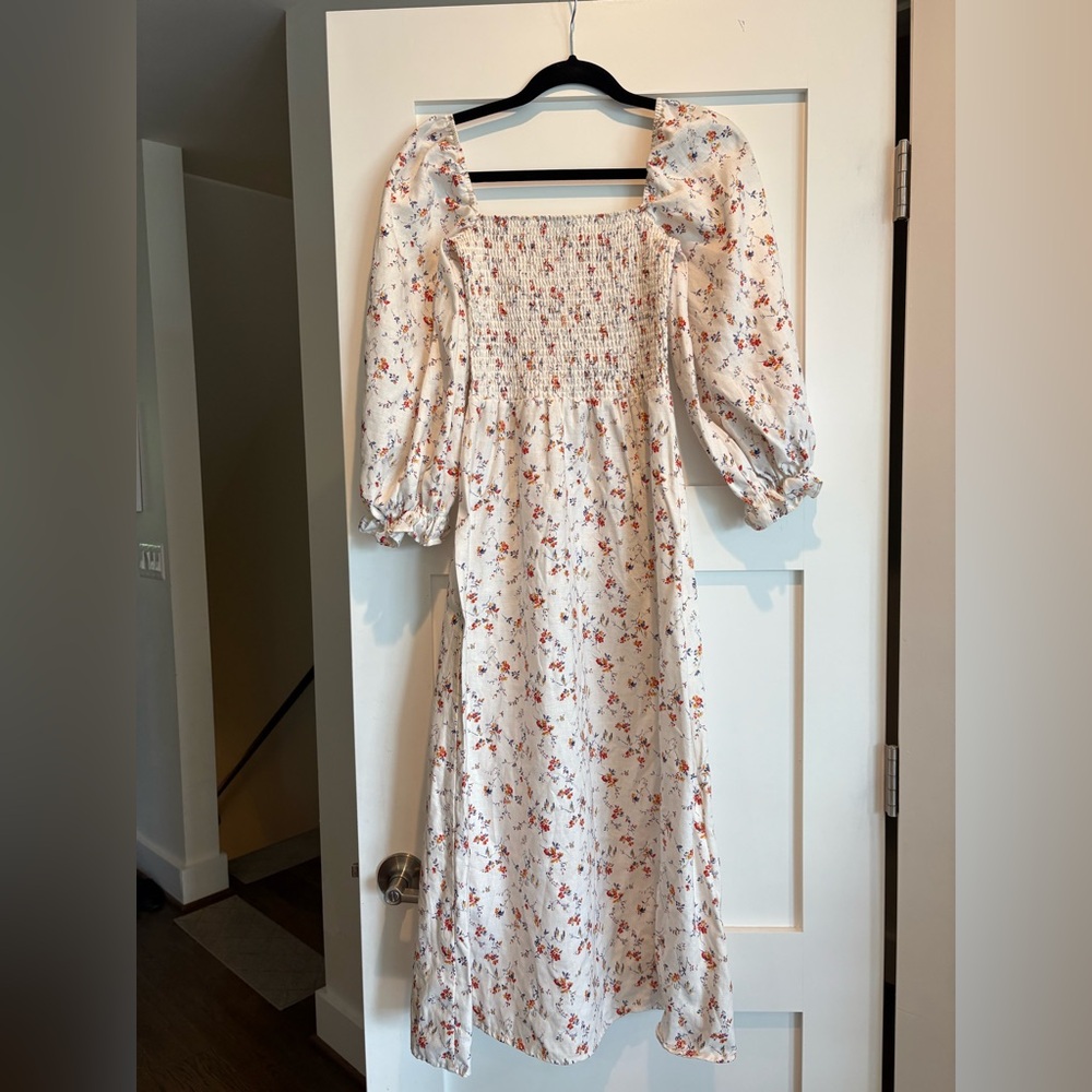 Reformation Floral Long Sleeve Dress with Slit - Picture 4 of 9